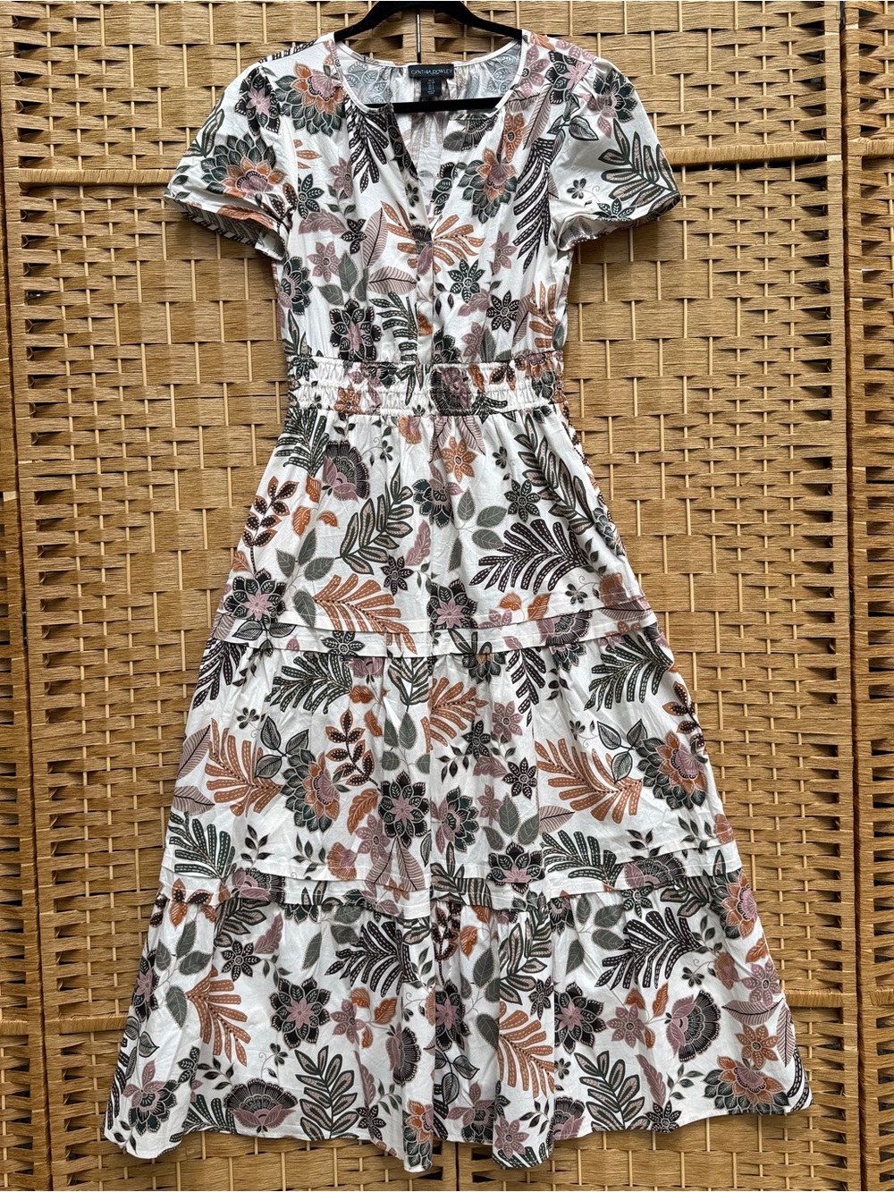 Cynthia Rowley Maxi Floral Neutral Color Dress Women’s Small